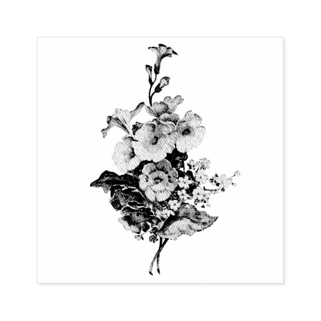 Vintage Bouquet Elegante Rose Gummistempel (Prägung)