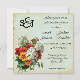 Vintage Bouquet Wildflower-Einladung Einladung