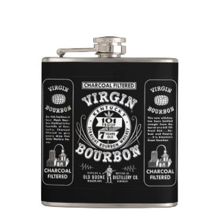 Vintage Bourbon Etikett Flachmann