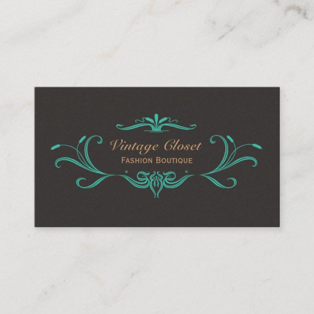 Vintage Boutique-Visitenkarte Visitenkarte (Vorderseite)