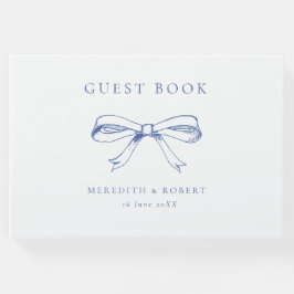 Vintage Bow Blue & White Wedding Gästebuch