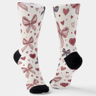  Vintage Bow & Heart Cute Socks Socken