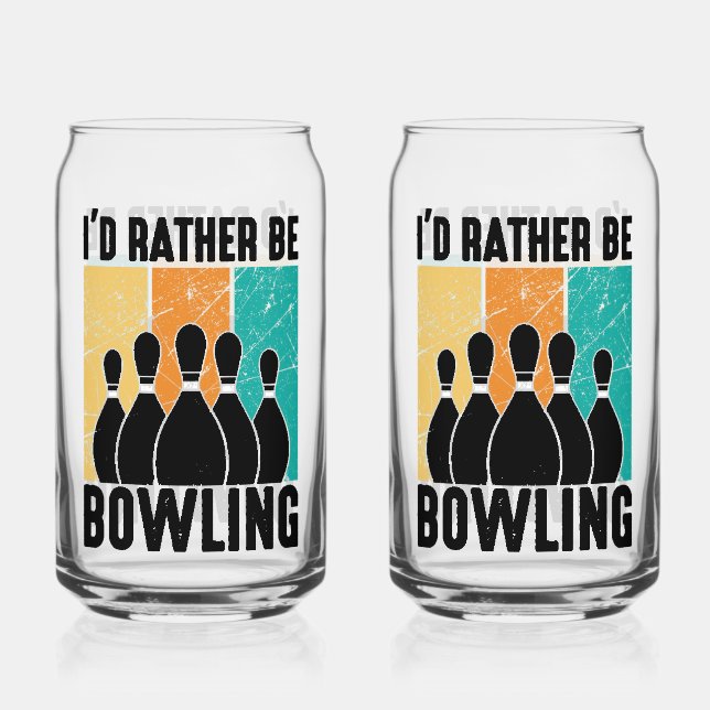 Vintage Bowling Pins Graphic Dosenglas (Vorderseite)