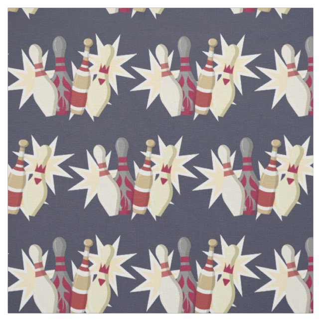 Vintage-Bowling-Thema Stoff (Muster)