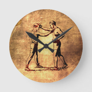 Vintage-Boxen Männer Runde Wanduhr