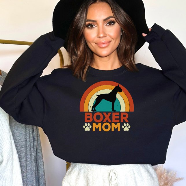 Vintage Boxer Chien Maman Sunset Sweatshirt (Créateur téléchargé)