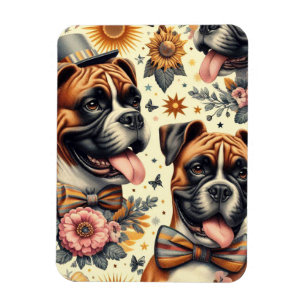 Vintage Boxer-Dog-Illustration Magnet