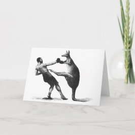Vintage Boxing kangaroo Feiertagskarte