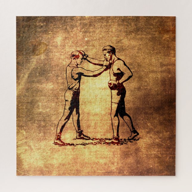 Vintage boxing men beverage coaster (Vertikal)