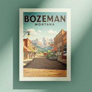 Vintage Bozeman Montana Postkarte