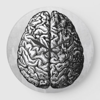 VINTAGE BRAIN DRAWING CLOCK GROßE WANDUHR