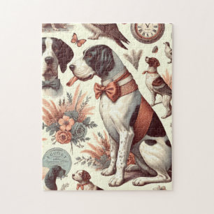 Vintage Braque Français Dog Illustration