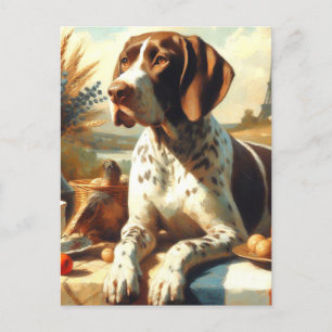 Vintage Braque Français Malerei Postkarte