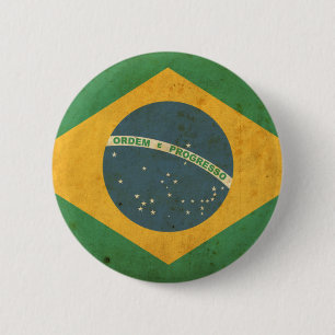 Vintage Brasilien-Flagge Button