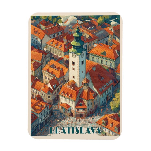Vintage Bratislava Slowakei Reisen, Altstadt Magnet (Vertikal)