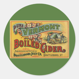 Vintage Brattleboro Jelly Boiled Cider Vermont Runder Aufkleber