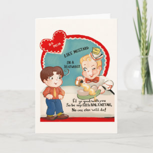 Vintage Bratwurstwurstwurst Valentinstag-Karte Feiertagskarte