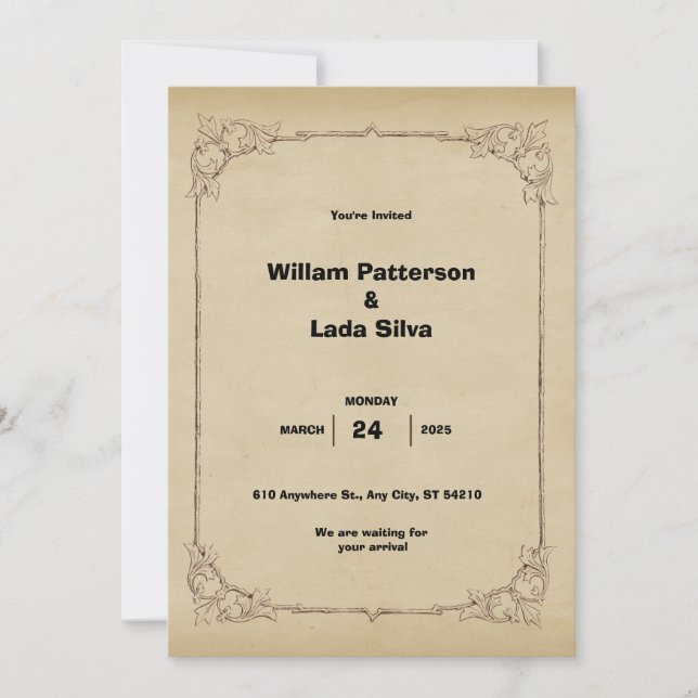 Vintage Brauerei Einladung (Vorderseite)