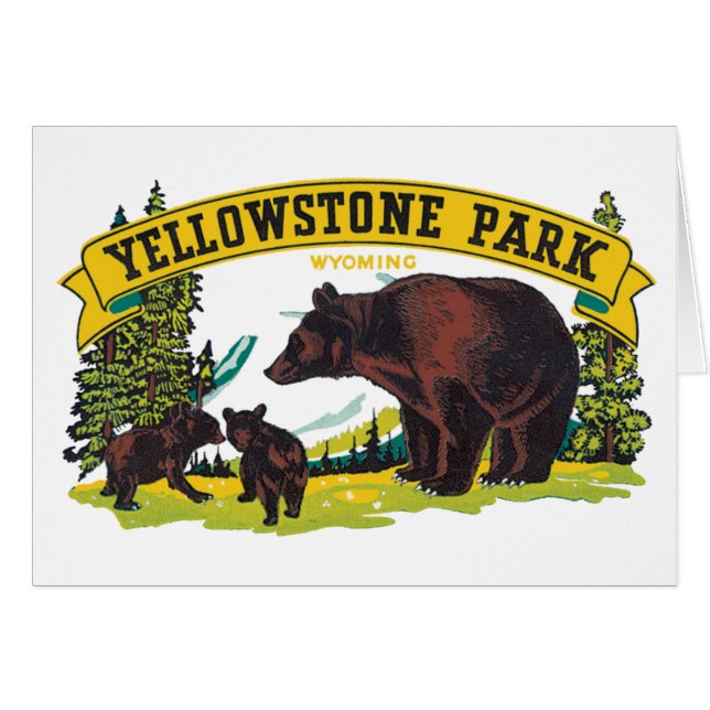 Vintage Braunbären im Yellowstone-Nationalpark (Vorderseite (Horizontal))