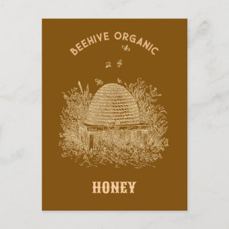Vintage Brauner Bienenstock  Postkarte