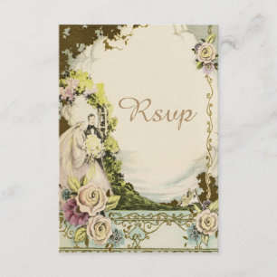 Vintage Braut & Groom Chic Romantische Hochzeit RS RSVP Karte