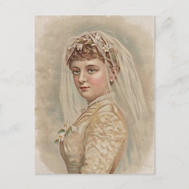 Vintage Braut - Hochzeit Postkarte (Vorderseite)