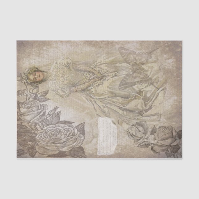 Vintage Braut Seidenpapier (Vorderseite)