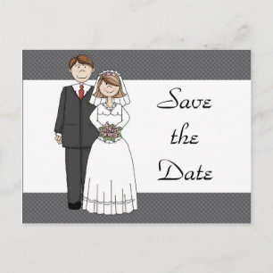 Vintage Braut und Bräuche Save the Date Ankündigungspostkarte