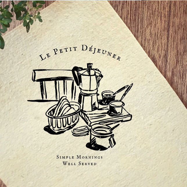 Vintage Breakfast Café Illustration Rubber Stamp Gummistempel (Von Creator hochgeladen)