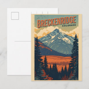 Vintage Breckenridge Colorado Rocky Mountain Postkarte