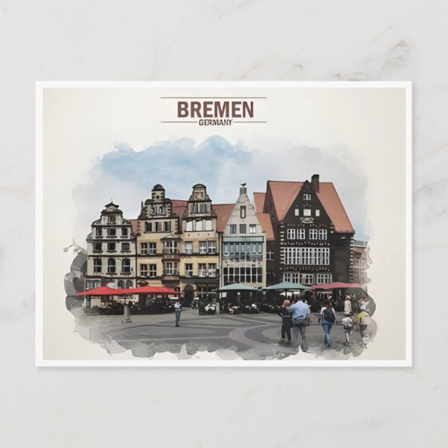 Vintage Bremen Brême Deutschland Postkarte (Vorderseite)