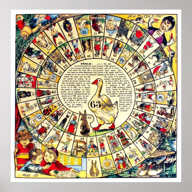 Vintage Brettspiele - Kunstdrucke Poster (Vorne)