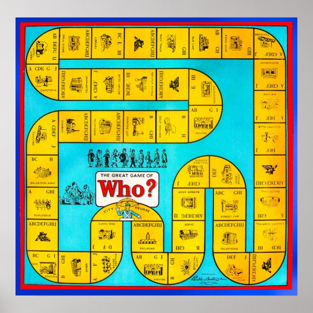 Vintage Brettspiele - Kunstdrucke Poster (Vorne)