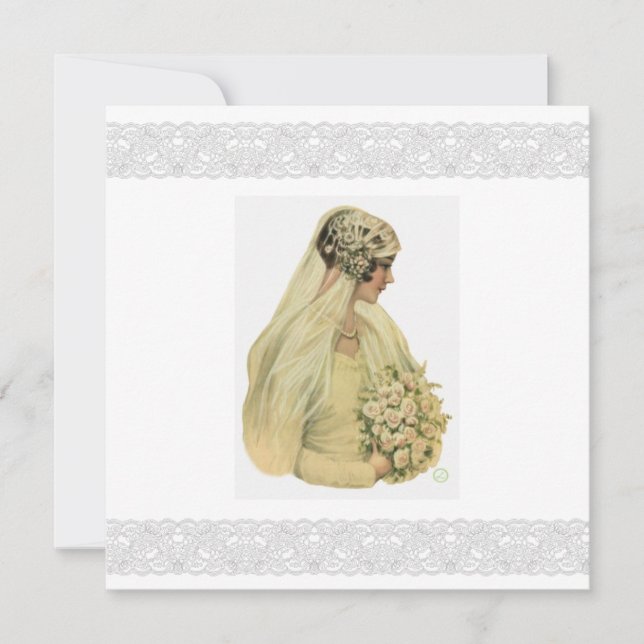 Vintage Bridal der 1920er  Dankeskarte (Vorderseite)
