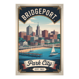 Vintage Bridgeport Connecticut Retro-Reiseposter Fotodruck