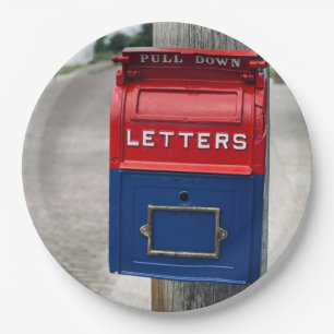 Vintage Briefkasten Pappteller