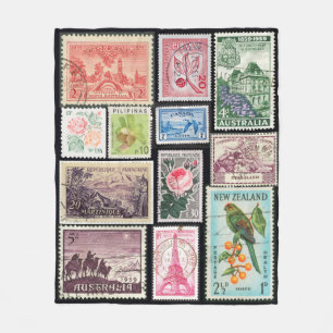 Vintage Briefmarke aus Fleece auf der Bühne