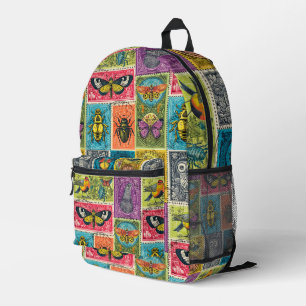Vintage Briefmarke Bedruckter Rucksack
