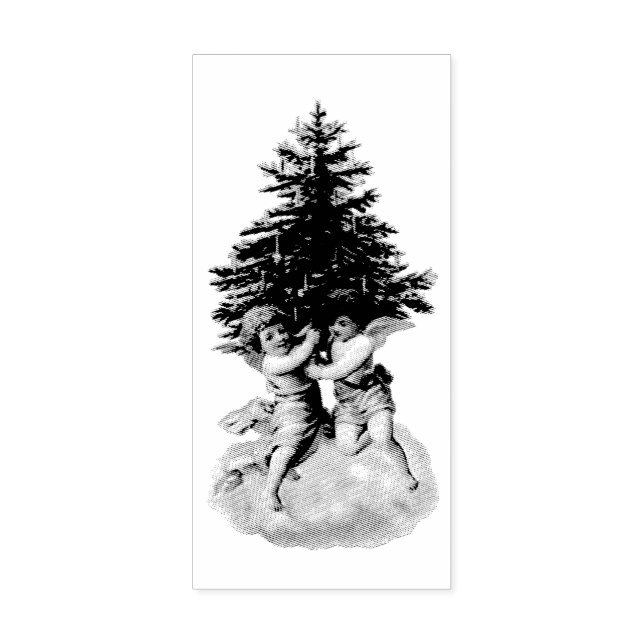 VINTAGE BRIEFMARKE "CHRISTMAS ANGELS" GUMMISTEMPEL (Prägung)