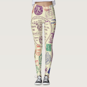 Vintage Briefmarke, dekoratives Set. Leggings