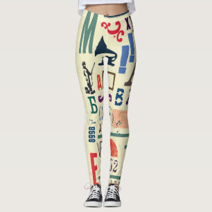 Vintage Briefmarke: Dokumentdekor Leggings