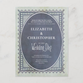 Vintage Briefmarke Hochzeitstag Einladung Postkarte