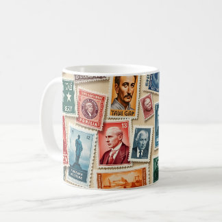 Vintage Briefmarke Kaffeetasse