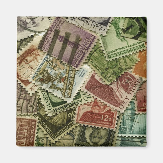 Vintage Briefmarke Magnet (Vorne)