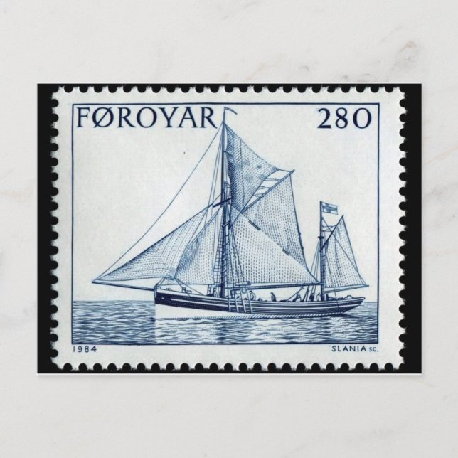 Vintage Briefmarke Postkarte (Vorderseite)