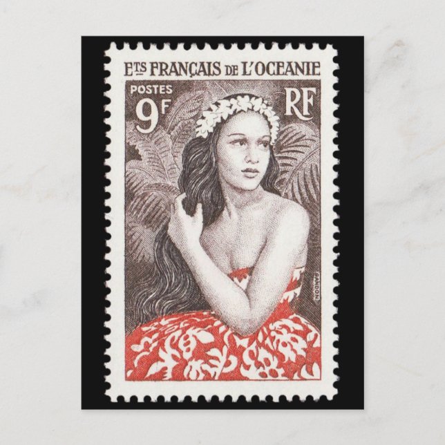 Vintage Briefmarke Postkarte (Vorderseite)