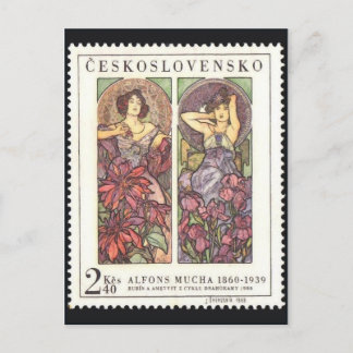 Vintage Briefmarke Postkarte
