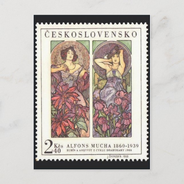 Vintage Briefmarke Postkarte (Vorderseite)