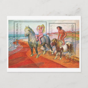 Vintage Briefmarke Postkarte