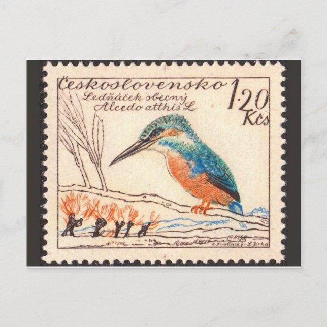 Vintage Briefmarke Postkarte (Vorderseite)